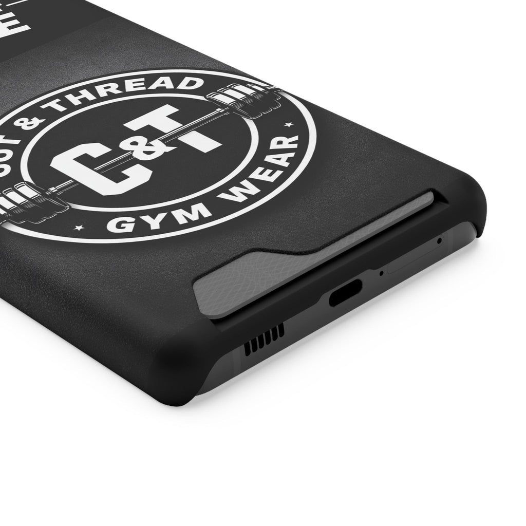 Gym Phone Case with Card Holder — “Reps Don’t Lie” Cut & Thread Design